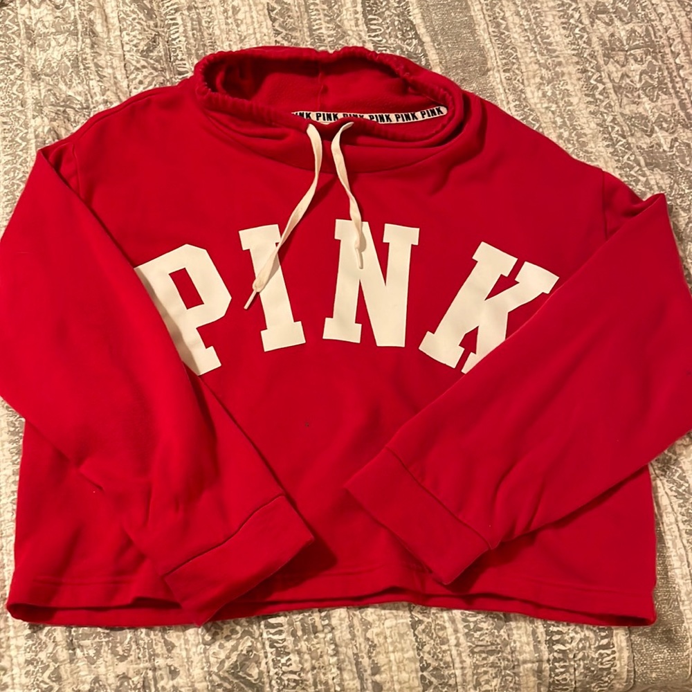 VS PINK red cropped sweater